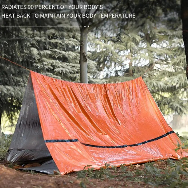 Portable Tent, Waterproof Rainproof Folding Tent with Whistle & Paracord for Outdoor Camping Hiking, Valentine'S Day Gift