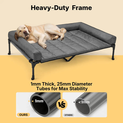 #Summervibes #Petlovers Veehoo Orthopedic Elevated Pet Bed – Joint Support & Anxiety Relief Calming Dog Couch with Soft Bolster Cushion | Healthy Deep Sleep, Breathable Mesh & Washable Cover