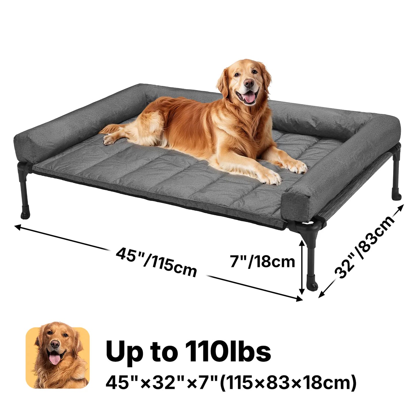 #Summervibes #Petlovers Veehoo Orthopedic Elevated Pet Bed – Joint Support & Anxiety Relief Calming Dog Couch with Soft Bolster Cushion | Healthy Deep Sleep, Breathable Mesh & Washable Cover