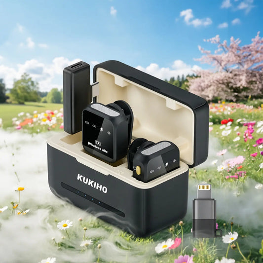 Mother'S Day Sale！Kukiho Wireless Lavalier Microphone for Iphone Ipad Android with Charging Case Audio Smartphone Audio Smartphone