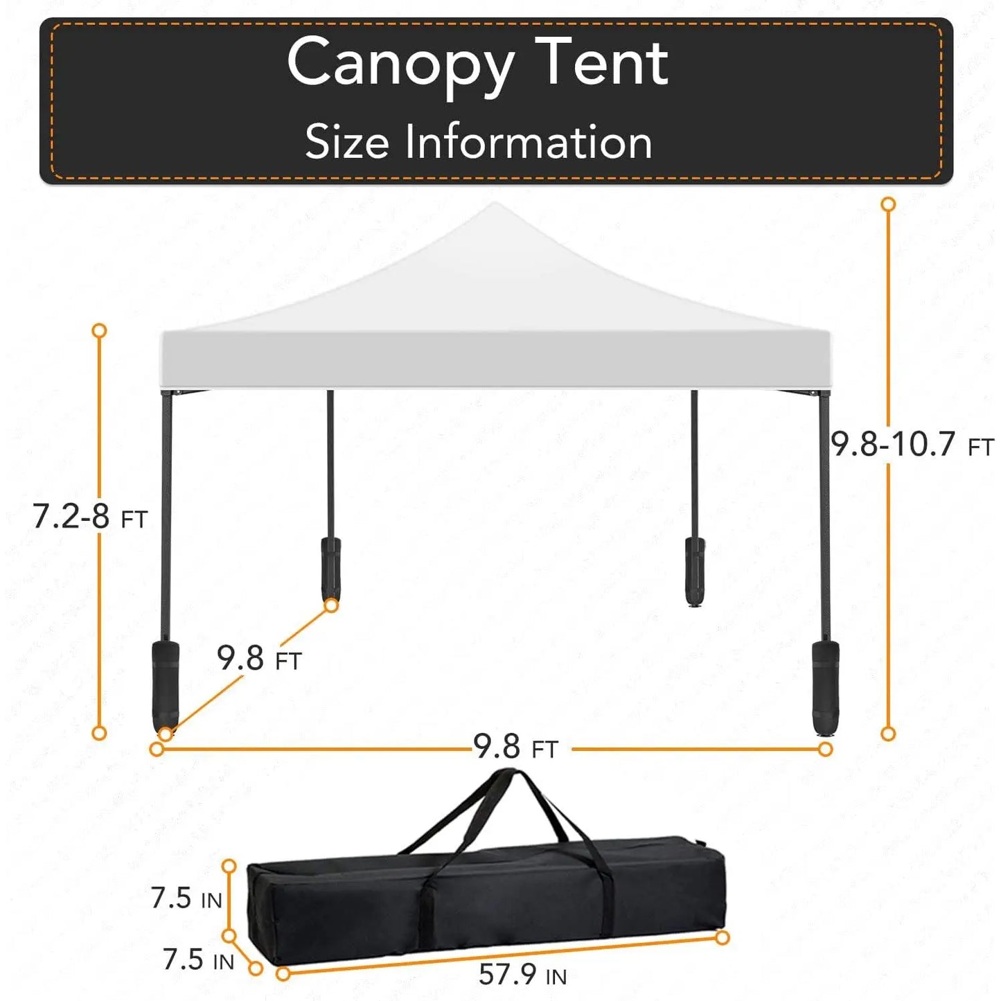10X10 Pop up Canopy Tent - Adjustable Canopy, Quick Setup, 50+ UV Proof, Durable, Water Resistant Portable Commercial Gazebo for Home Party, Outdoor Activities,Summervibes