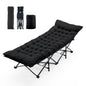 Camping Cot for Adults, 6 Angle Adjustable Folding Camping Bed with Mattress, Foldable Camping Bed for Camp, Office, Outdoor, Lightweight Camping Cot Supports 450 Lbs