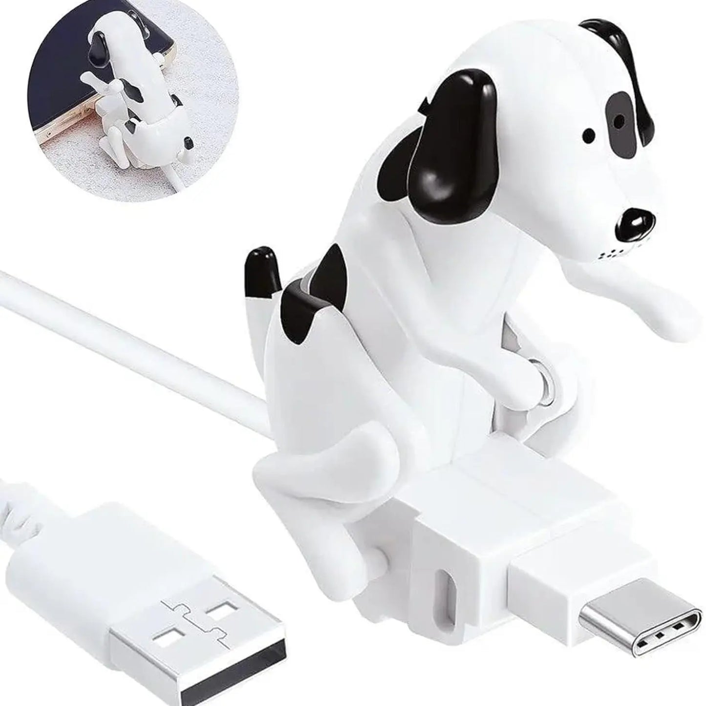 Funny Dog Charging Cable , Smartphone Funny USB Cable, USB Data Transmission, Mini Graduation Season Gift, Presents for Charging of Mobile Phones, Compatible with Type-C/Lightning