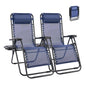 Zero Gravity Set of 2 Folding Lounge Chairs with Cup Holder Trays, Adjustable Pillow, Camping and Poolside Accessory, Outdoor Design, Beach Chair Foldable, Outdoor Lawn Chair