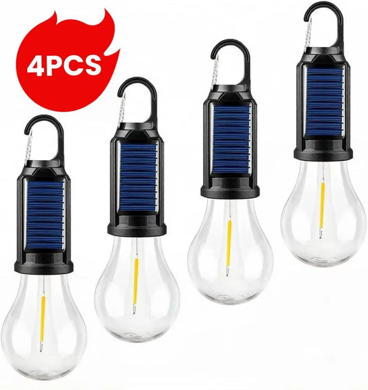 2/4 PCS Rechargeable Solar LED Light Bulbs, Waterproof Clip Hook Solar Outdoor Lights, Portable Camping Gear for Hiking, Emergency Use,Summervibes