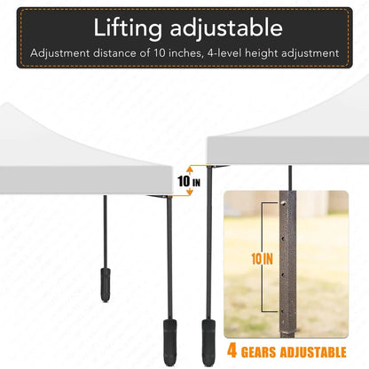 10X10 Pop up Canopy Tent - Adjustable Canopy, Quick Setup, 50+ UV Proof, Durable, Water Resistant Portable Commercial Gazebo for Home Party, Outdoor Activities,Summervibes