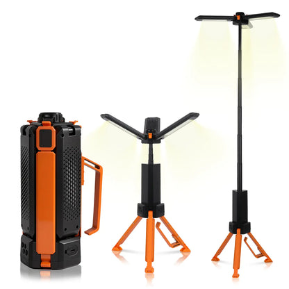 Culiding 15000Mah Rechargeable Telescopic Camping Light, Portable Flashlight & Lantern with Reinforced Tripod Base, Height Adjustable Dimmable Tent Light, Power Bank for Outdoor BBQ, Hiking, Job Site Outdoorfun