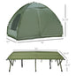#Summervibes Outsunny 1/2 Person Foldable Camping Cot with Tent, Bedspread, Thick Air Mattress, 4-In-1 Elevated Camping Bed for Outdoor Hiking, Picnic, Travel