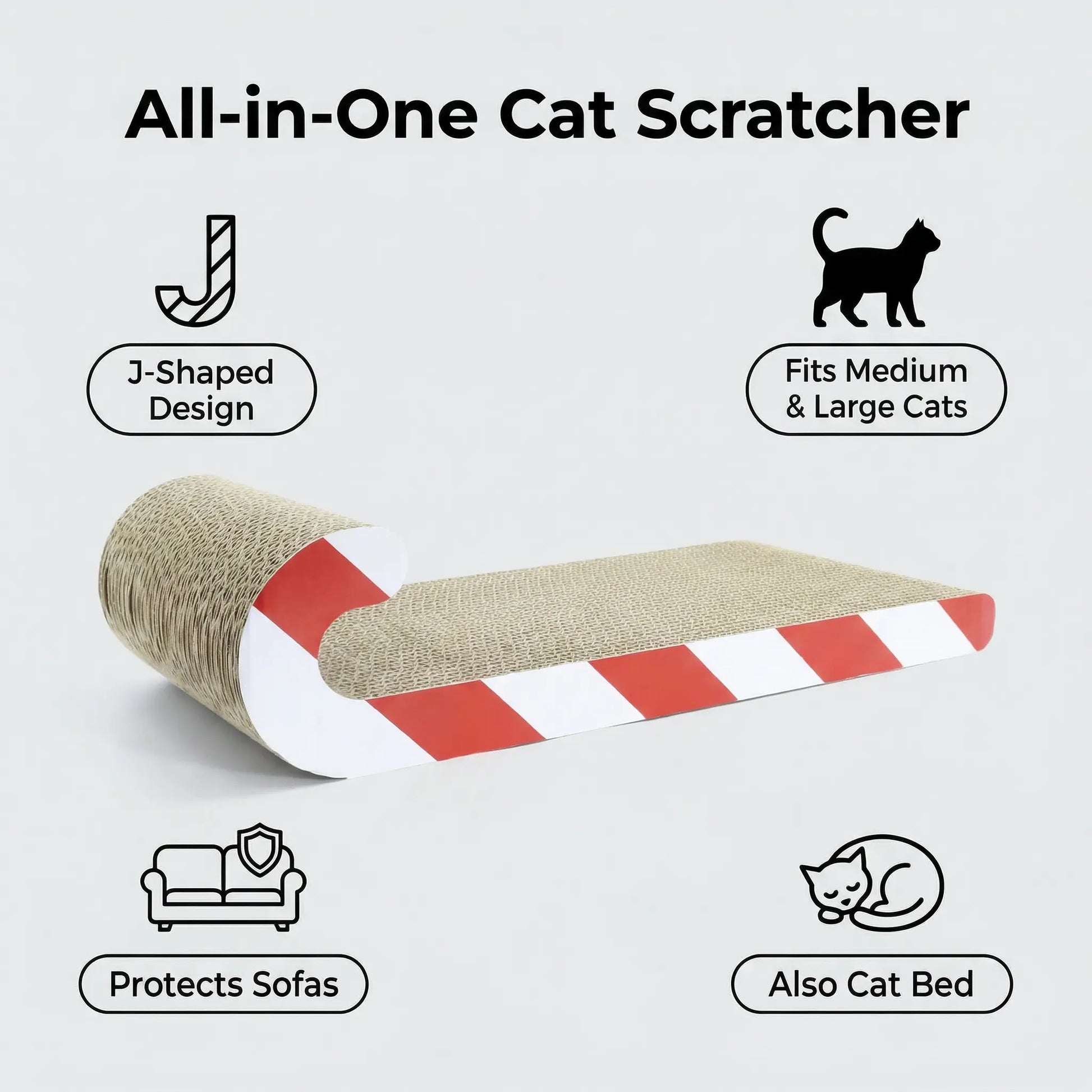 Multi-Functional Cat Sofa Cat Scratcher Board Durable Cardboard Scratching Pad Cozy Cat Bed Ample Space Oval Cats Cratcher Indoor Adult Cat Pet Cat Bed Durable Pet Furniture Kitty Bed