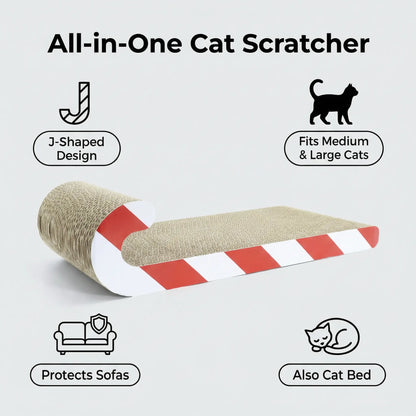 Multi-Functional Cat Sofa Cat Scratcher Board Durable Cardboard Scratching Pad Cozy Cat Bed Ample Space Oval Cats Cratcher Indoor Adult Cat Pet Cat Bed Durable Pet Furniture Kitty Bed