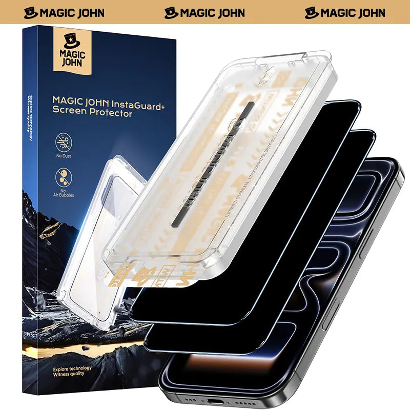 New MAGIC JOHN Premium Upgraded Privacy Screen Protector Dustproof Bubble-Free Design Ultra-Clear for Iphone & Samsung Summervibes