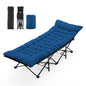 Camping Cot for Adults, 6 Angle Adjustable Folding Camping Bed with Mattress, Foldable Camping Bed for Camp, Office, Outdoor, Lightweight Camping Cot Supports 450 Lbs