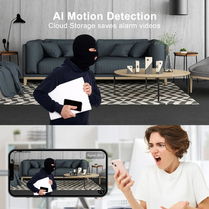 Camera Clock Wifi Camera Covert Nanny Video Recorder 4K Wireless Nanny Cam Indoor Home Office Security Night Vision Motion Detection