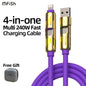Mfish 4-In-1 Charger Multi 240W Fast Charging Super Liquid Silicone Cable with USB a Type C Lightning for Iphone17&Samsung Laptops Charger