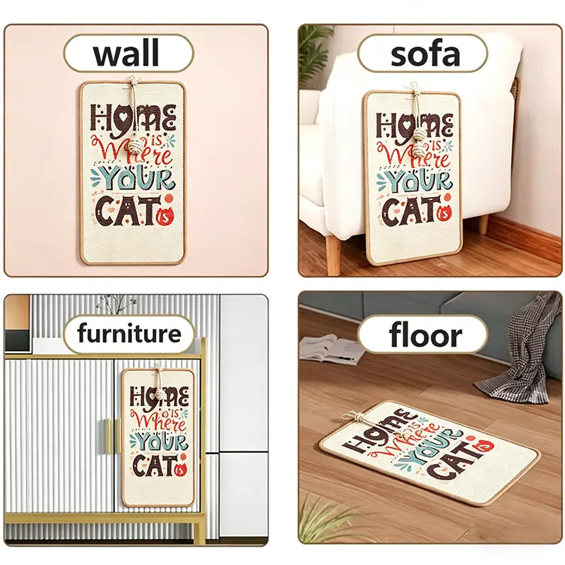 Wall Sisal Cat Scratcher Mat, Indoor Cat Scratching Pad for Furniture & Wall Protection, Durable Pet Scratcher for Cats Kittens