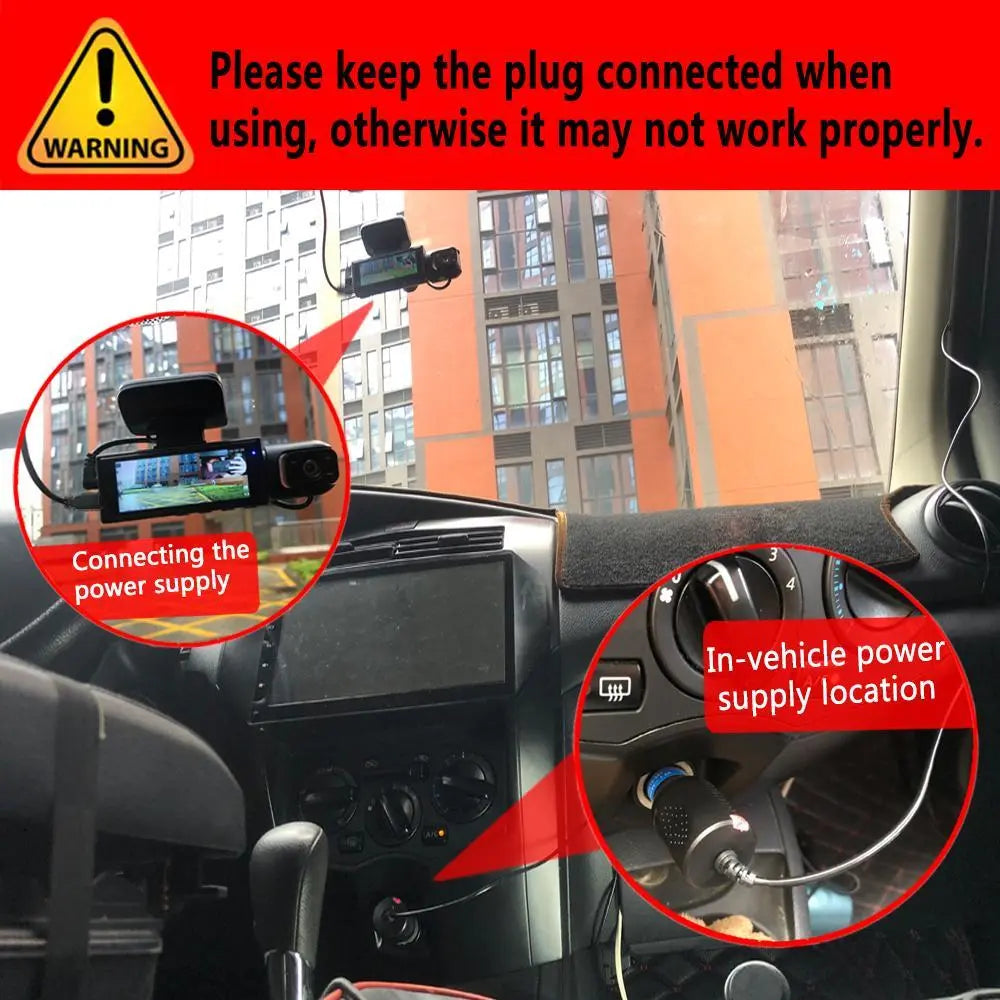 Front & inside Dashcams for Cars, Front Rear Dashcam, Car Dashboard Camera, Video Dashcam, Cardashcam with 32GB Card, Wide Angle Driving Recorder with IR Night Vision, 3.16 Inch IPS Screen HD Camera with Dual Lens, (Non-Rechargeable; Plug-In Use)