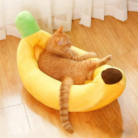 Banana Boat Pet Bed, Shaped Beds, Detachable and Washable, Suitable for Small/Medium Cats/Dogs, Universal Design, Comfortable and Soft, Secure Pet Bed